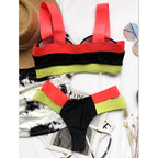 Luxury Women Black Bikini High Waist Swimwear Female 2 Pieces Set Swimsuit Bathing Suit Women Beach Women's High Waisted Bandage Bikini Set Two Piece Push Up Swimsuits Stevvex
