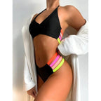 Luxury Women Black Bikini High Waist Swimwear Female 2 Pieces Set Swimsuit Bathing Suit Women Beach Women's High Waisted Bandage Bikini Set Two Piece Push Up Swimsuits Stevvex