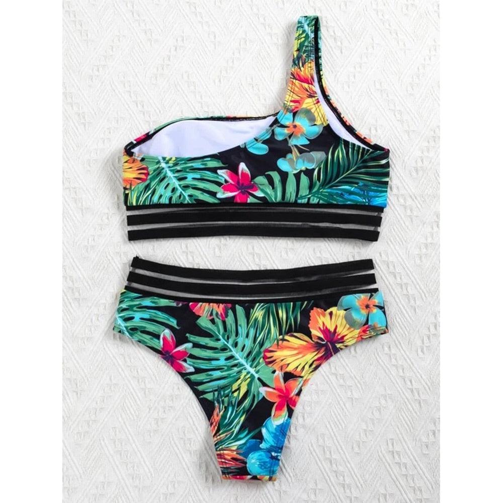 Luxury Women Black Bikini High Waist Swimwear Female 2 Pieces Set Swimsuit Bathing Suit Women Beach Women's High Waisted Bandage Bikini Set Two Piece Push Up Swimsuits Stevvex