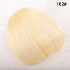 Women Clip In Hair Bangs Hairpiece Synthetic Fake Hair Piece Clip In Hair Extensions Front Natural Flat Neat Fringe Bangs With Temples For Women One Piece Hairpiece Stevvex