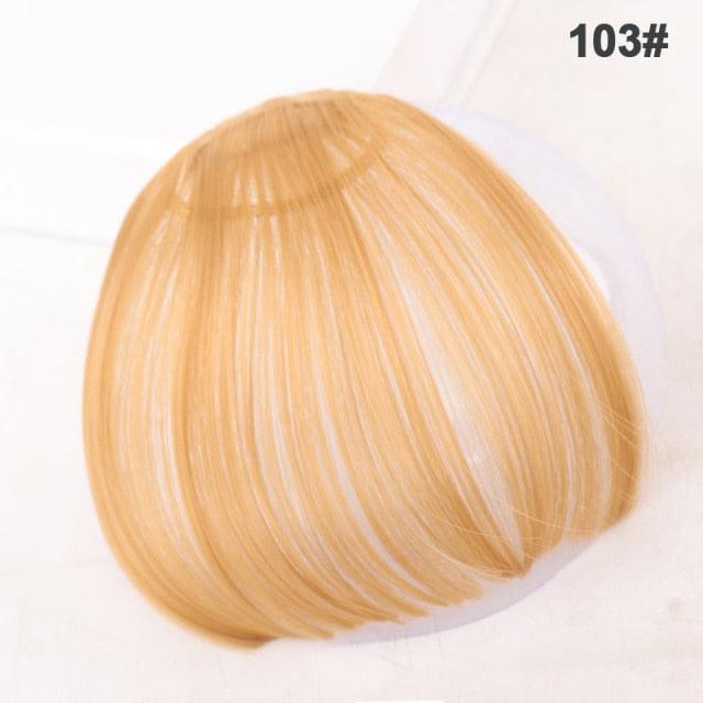 Women Clip In Hair Bangs Hairpiece Synthetic Fake Hair Piece Clip In Hair Extensions Front Natural Flat Neat Fringe Bangs With Temples For Women One Piece Hairpiece Stevvex