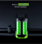 4000mAh Bicycle Front Light Set USB Rechargeable Smart Headlight With Horn 800 Lumen LED Bicycle Light Set USB Rechargeable Super Bright  Bike Headlight Stevvex