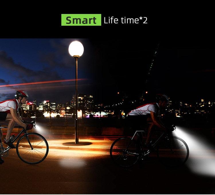 4000mAh Bicycle Front Light Set USB Rechargeable Smart Headlight With Horn 800 Lumen LED Bicycle Light Set USB Rechargeable Super Bright  Bike Headlight Stevvex