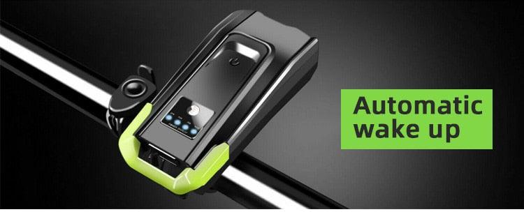 4000mAh Bicycle Front Light Set USB Rechargeable Smart Headlight With Horn 800 Lumen LED Bicycle Light Set USB Rechargeable Super Bright  Bike Headlight Stevvex