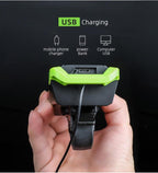 4000mAh Bicycle Front Light Set USB Rechargeable Smart Headlight With Horn 800 Lumen LED Bicycle Light Set USB Rechargeable Super Bright  Bike Headlight Stevvex