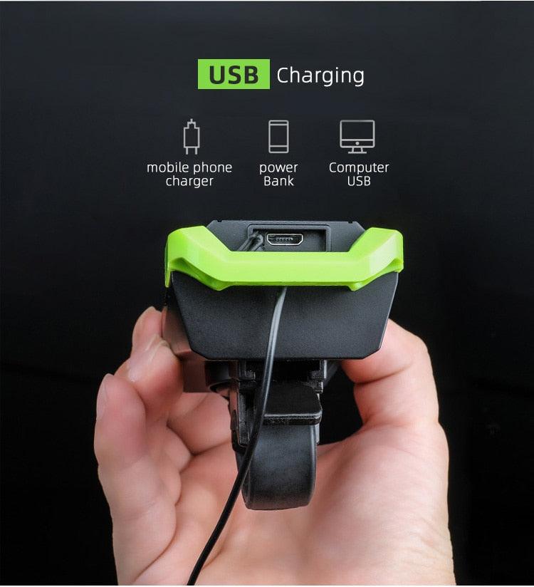 4000mAh Bicycle Front Light Set USB Rechargeable Smart Headlight With Horn 800 Lumen LED Bicycle Light Set USB Rechargeable Super Bright  Bike Headlight Stevvex