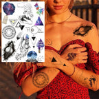 Realistic Black Temporary Small Big Tattoos Space Planets Animals Tatoos Waterproof  Face Hands Tattoos For Girls Mens Stevvex