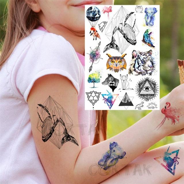 Realistic Black Temporary Small Big Tattoos Space Planets Animals Tatoos Waterproof  Face Hands Tattoos For Girls Mens Stevvex