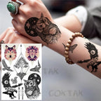 Realistic Black Temporary Small Big Tattoos Space Planets Animals Tatoos Waterproof  Face Hands Tattoos For Girls Mens Stevvex