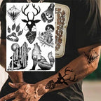 Realistic Black Temporary Small Big Tattoos Space Planets Animals Tatoos Waterproof  Face Hands Tattoos For Girls Mens Stevvex