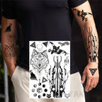 Realistic Black Temporary Small Big Tattoos Space Planets Animals Tatoos Waterproof  Face Hands Tattoos For Girls Mens Stevvex