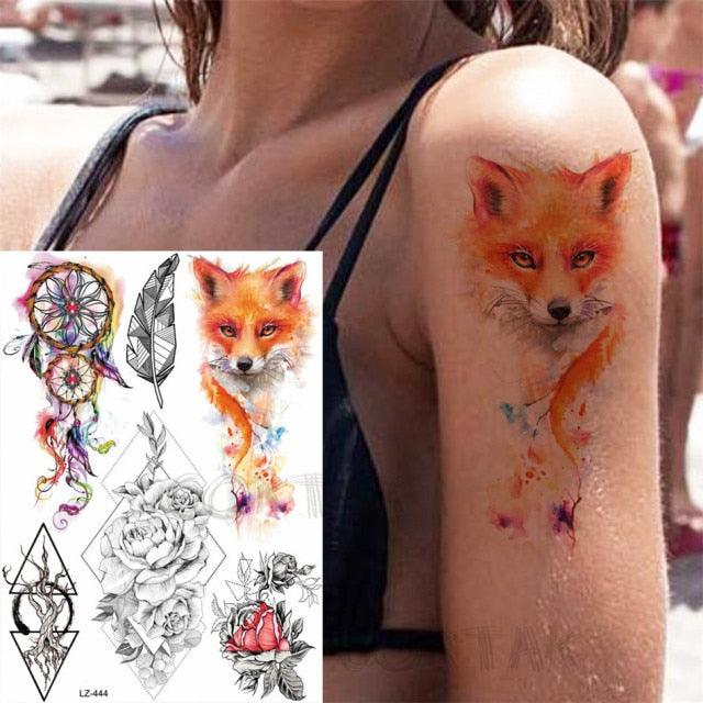 Realistic Black Temporary Small Big Tattoos Space Planets Animals Tatoos Waterproof  Face Hands Tattoos For Girls Mens Stevvex