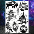 Realistic Black Temporary Small Big Tattoos Space Planets Animals Tatoos Waterproof  Face Hands Tattoos For Girls Mens Stevvex