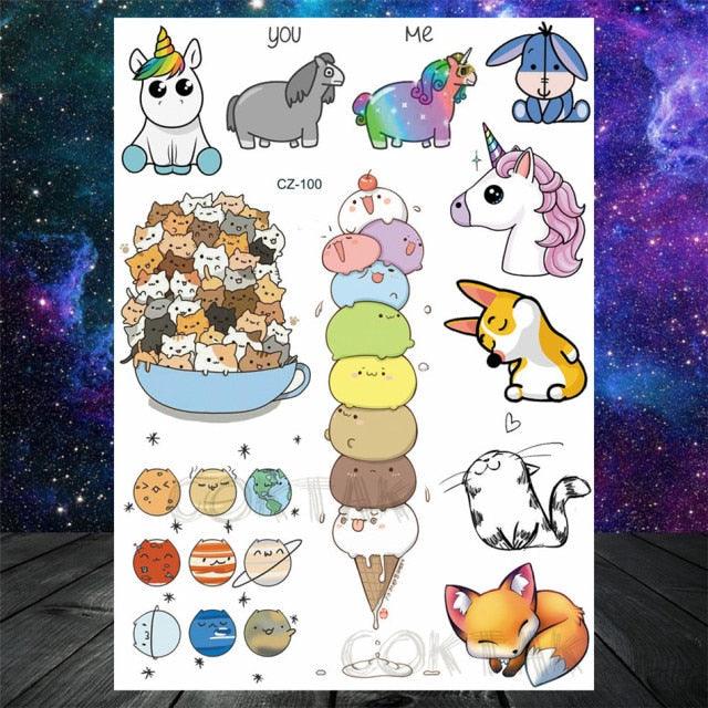 Realistic Black Temporary Small Big Tattoos Space Planets Animals Tatoos Waterproof  Face Hands Tattoos For Girls Mens Stevvex
