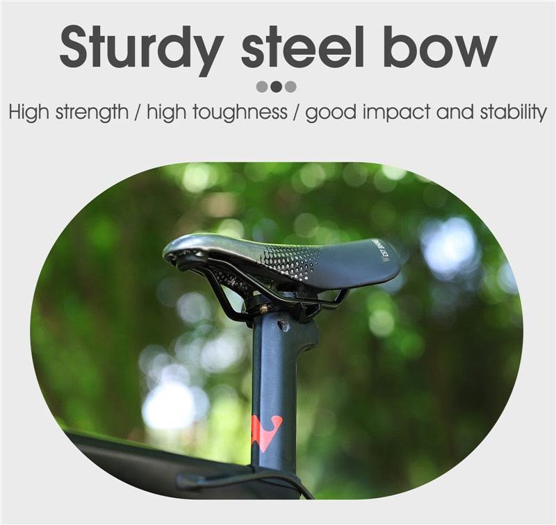 Ultra Light Comfortable Bicycle Saddle Mountain Road Bike Seat Soft Leather Hollow Breathable Cushion Seat Ergonomics Design Breathable Suspension Gel Bike Saddle Cushion For Mountain Bike Road Bike Stevvex