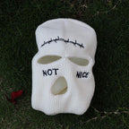 Embroidery Three-hole Balaclava Knit Hat Army Tactical CS Winter Ski Riding Mask Beanie Prom Party Mask Warm Mask Three 3 Hole Balaclava Knit Hat Ski Mask 3-Hole Knit Hat Full Face Cover Balaclava Hats Funny Party Embroidery Beanies Caps Stevvex