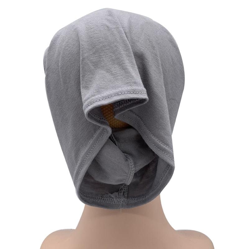 NEW Soft Cotton Hijab Breathable Turban Tie Under Scarf Elegant Ear Hole Stretch Inner Hijabs Lightweight Turban Round Front Under Hijab Caps Female Turban Bonnet Stevvex