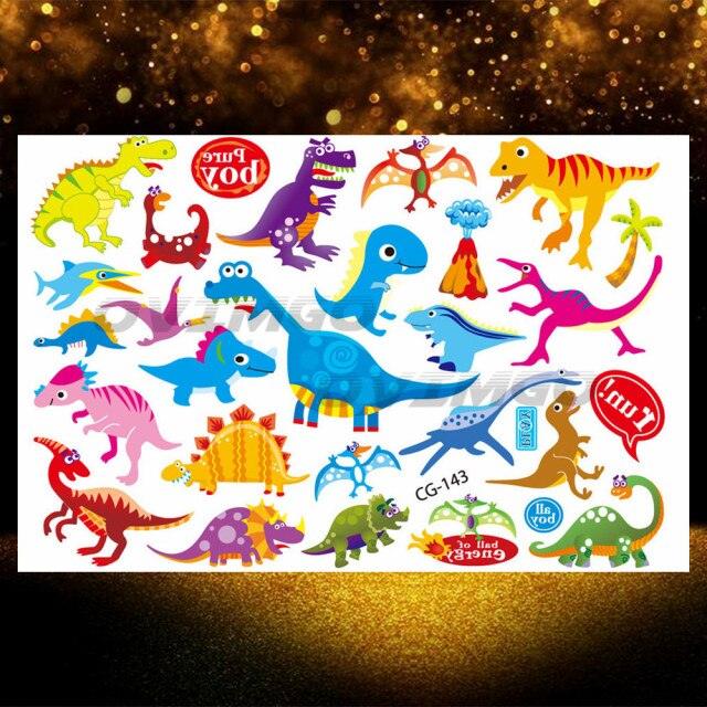 Small 3D Dinosaur Temporary Sticker Tattoos Colorful Tiny Tattoos For Party Children Stevvex