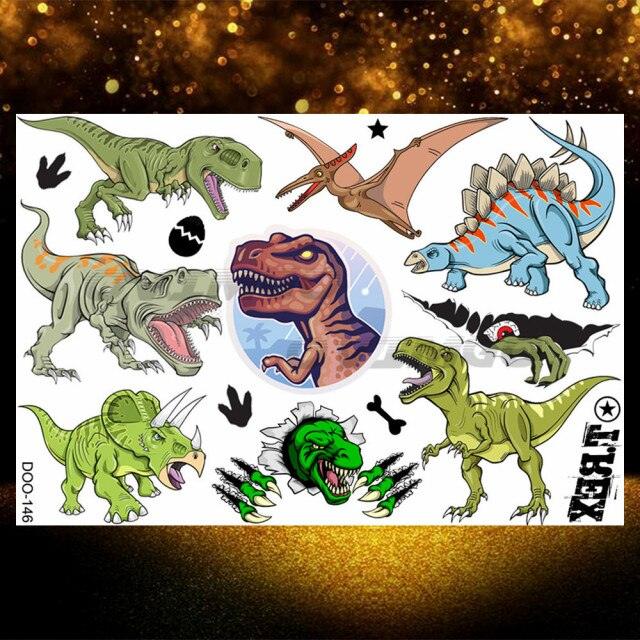Small 3D Dinosaur Temporary Sticker Tattoos Colorful Tiny Tattoos For Party Children Stevvex