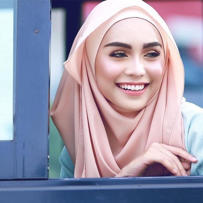 Winter Fashion Long Solid Color Soft Muslim Bubble Chiffon Hijab Scarf Shawls Hijab Elegant Scarf Wrap Lightweight Islamic Head Wear Escharpe Shawls Headband Wraps Lightweight Head Scarves Ladies Hijabs For  Women Stevvex