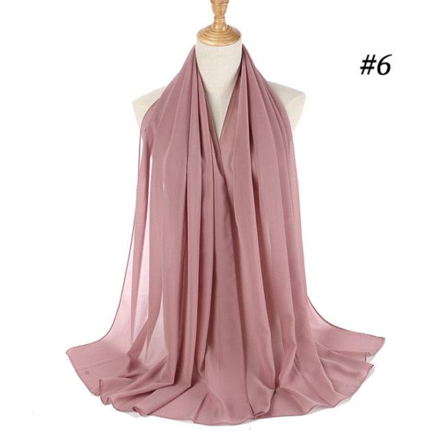 Winter Fashion Long Solid Color Soft Muslim Bubble Chiffon Hijab Scarf Shawls Hijab Elegant Scarf Wrap Lightweight Islamic Head Wear Escharpe Shawls Headband Wraps Lightweight Head Scarves Ladies Hijabs For  Women Stevvex