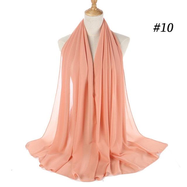 Winter Fashion Long Solid Color Soft Muslim Bubble Chiffon Hijab Scarf Shawls Hijab Elegant Scarf Wrap Lightweight Islamic Head Wear Escharpe Shawls Headband Wraps Lightweight Head Scarves Ladies Hijabs For  Women Stevvex