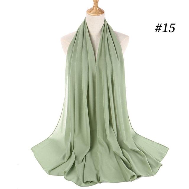 Winter Fashion Long Solid Color Soft Muslim Bubble Chiffon Hijab Scarf Shawls Hijab Elegant Scarf Wrap Lightweight Islamic Head Wear Escharpe Shawls Headband Wraps Lightweight Head Scarves Ladies Hijabs For  Women Stevvex