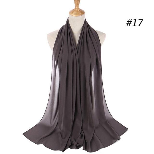 Winter Fashion Long Solid Color Soft Muslim Bubble Chiffon Hijab Scarf Shawls Hijab Elegant Scarf Wrap Lightweight Islamic Head Wear Escharpe Shawls Headband Wraps Lightweight Head Scarves Ladies Hijabs For  Women Stevvex