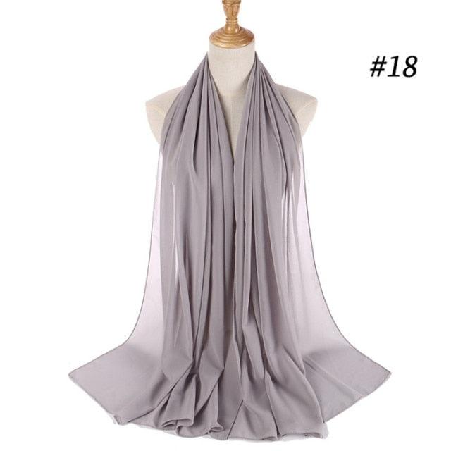 Winter Fashion Long Solid Color Soft Muslim Bubble Chiffon Hijab Scarf Shawls Hijab Elegant Scarf Wrap Lightweight Islamic Head Wear Escharpe Shawls Headband Wraps Lightweight Head Scarves Ladies Hijabs For  Women Stevvex