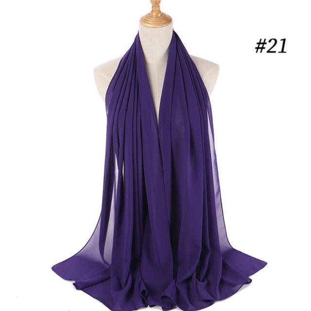 Winter Fashion Long Solid Color Soft Muslim Bubble Chiffon Hijab Scarf Shawls Hijab Elegant Scarf Wrap Lightweight Islamic Head Wear Escharpe Shawls Headband Wraps Lightweight Head Scarves Ladies Hijabs For  Women Stevvex