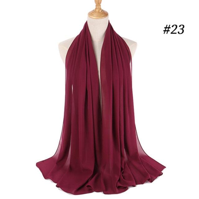 Winter Fashion Long Solid Color Soft Muslim Bubble Chiffon Hijab Scarf Shawls Hijab Elegant Scarf Wrap Lightweight Islamic Head Wear Escharpe Shawls Headband Wraps Lightweight Head Scarves Ladies Hijabs For  Women Stevvex