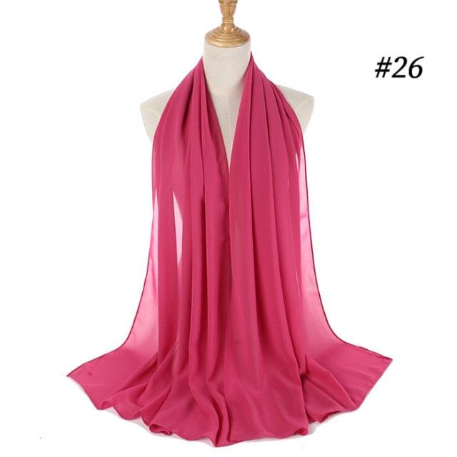 Winter Fashion Long Solid Color Soft Muslim Bubble Chiffon Hijab Scarf Shawls Hijab Elegant Scarf Wrap Lightweight Islamic Head Wear Escharpe Shawls Headband Wraps Lightweight Head Scarves Ladies Hijabs For  Women Stevvex