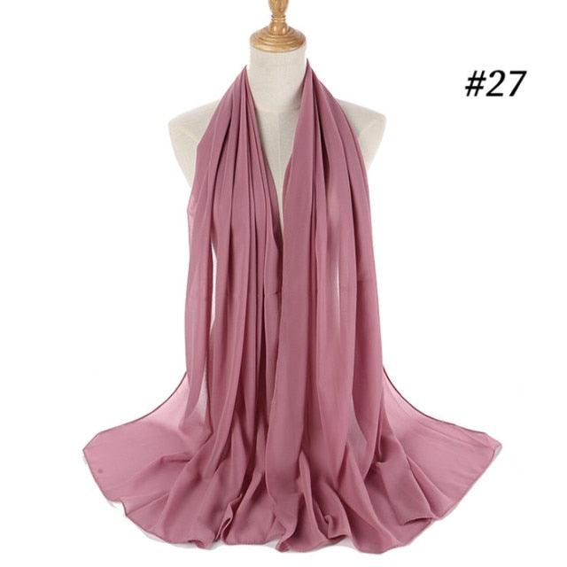 Winter Fashion Long Solid Color Soft Muslim Bubble Chiffon Hijab Scarf Shawls Hijab Elegant Scarf Wrap Lightweight Islamic Head Wear Escharpe Shawls Headband Wraps Lightweight Head Scarves Ladies Hijabs For  Women Stevvex