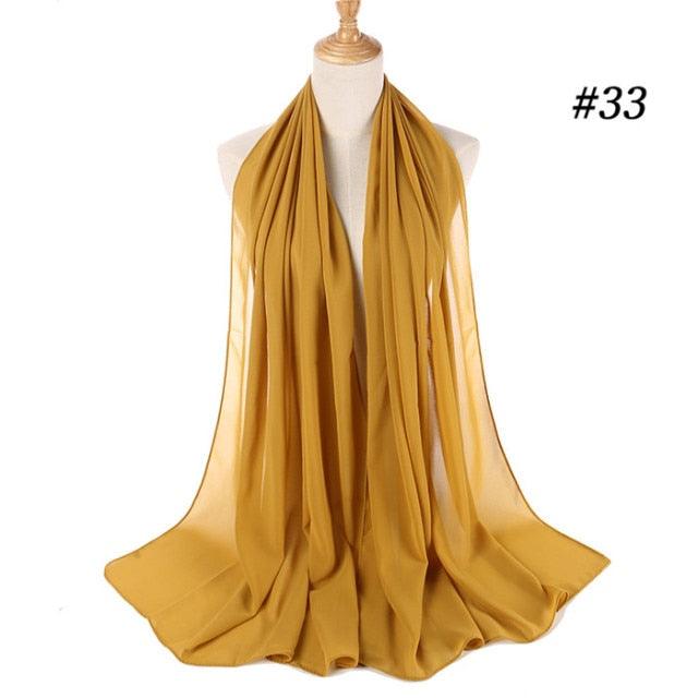 Winter Fashion Long Solid Color Soft Muslim Bubble Chiffon Hijab Scarf Shawls Hijab Elegant Scarf Wrap Lightweight Islamic Head Wear Escharpe Shawls Headband Wraps Lightweight Head Scarves Ladies Hijabs For  Women Stevvex