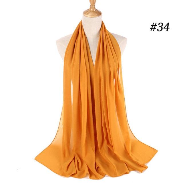 Winter Fashion Long Solid Color Soft Muslim Bubble Chiffon Hijab Scarf Shawls Hijab Elegant Scarf Wrap Lightweight Islamic Head Wear Escharpe Shawls Headband Wraps Lightweight Head Scarves Ladies Hijabs For  Women Stevvex