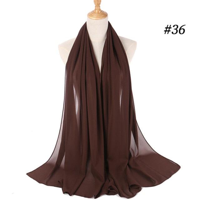 Winter Fashion Long Solid Color Soft Muslim Bubble Chiffon Hijab Scarf Shawls Hijab Elegant Scarf Wrap Lightweight Islamic Head Wear Escharpe Shawls Headband Wraps Lightweight Head Scarves Ladies Hijabs For  Women Stevvex