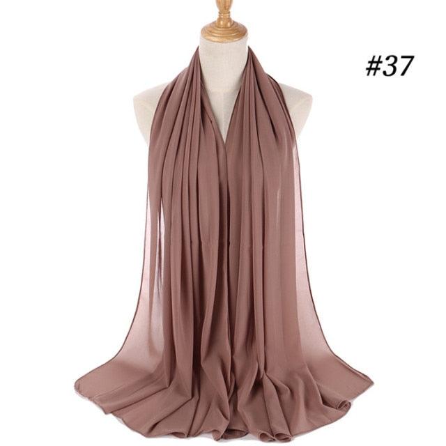 Winter Fashion Long Solid Color Soft Muslim Bubble Chiffon Hijab Scarf Shawls Hijab Elegant Scarf Wrap Lightweight Islamic Head Wear Escharpe Shawls Headband Wraps Lightweight Head Scarves Ladies Hijabs For  Women Stevvex