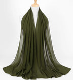 Winter Fashion Long Solid Color Soft Muslim Bubble Chiffon Hijab Scarf Shawls Hijab Elegant Scarf Wrap Lightweight Islamic Head Wear Escharpe Shawls Headband Wraps Lightweight Head Scarves Ladies Hijabs For  Women Stevvex