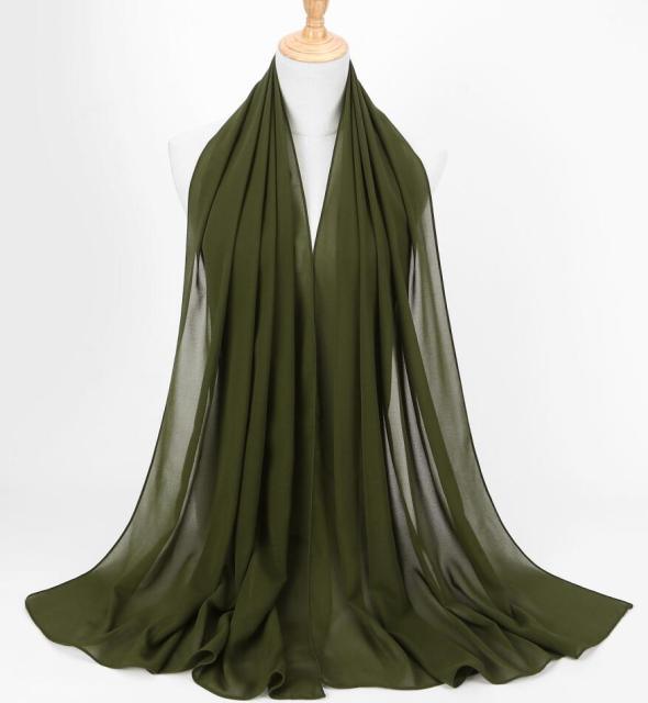 Winter Fashion Long Solid Color Soft Muslim Bubble Chiffon Hijab Scarf Shawls Hijab Elegant Scarf Wrap Lightweight Islamic Head Wear Escharpe Shawls Headband Wraps Lightweight Head Scarves Ladies Hijabs For  Women Stevvex