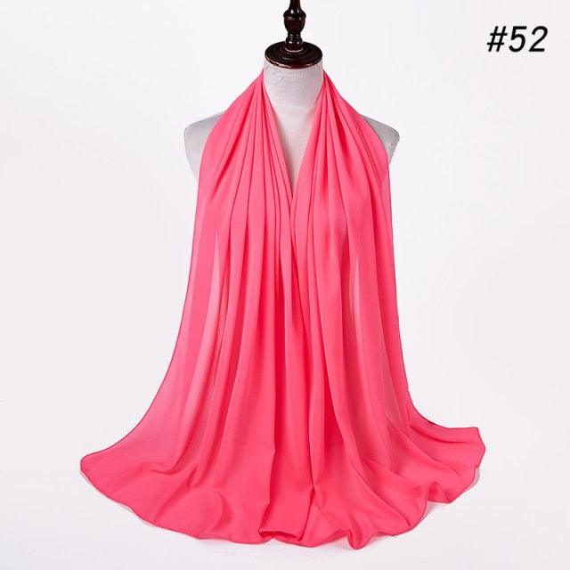 Winter Fashion Long Solid Color Soft Muslim Bubble Chiffon Hijab Scarf Shawls Hijab Elegant Scarf Wrap Lightweight Islamic Head Wear Escharpe Shawls Headband Wraps Lightweight Head Scarves Ladies Hijabs For  Women Stevvex