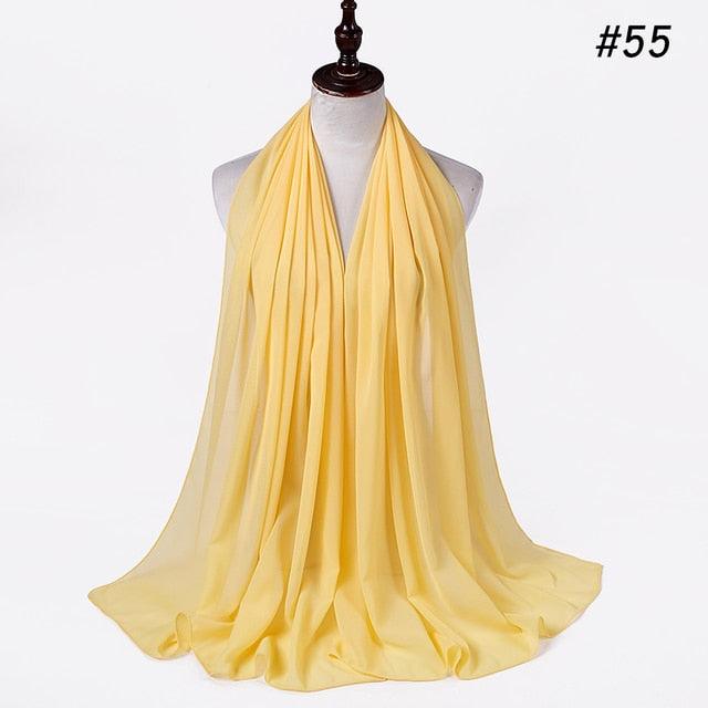 Winter Fashion Long Solid Color Soft Muslim Bubble Chiffon Hijab Scarf Shawls Hijab Elegant Scarf Wrap Lightweight Islamic Head Wear Escharpe Shawls Headband Wraps Lightweight Head Scarves Ladies Hijabs For  Women Stevvex