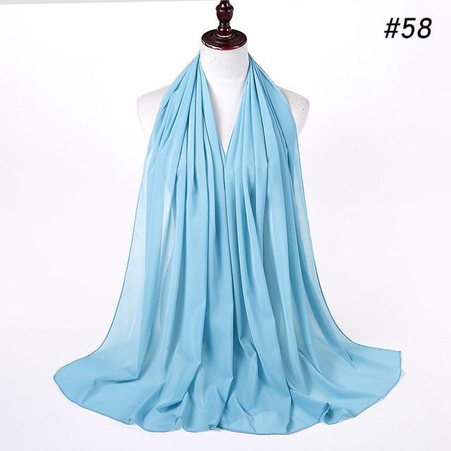 Winter Fashion Long Solid Color Soft Muslim Bubble Chiffon Hijab Scarf Shawls Hijab Elegant Scarf Wrap Lightweight Islamic Head Wear Escharpe Shawls Headband Wraps Lightweight Head Scarves Ladies Hijabs For  Women Stevvex