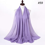 Winter Fashion Long Solid Color Soft Muslim Bubble Chiffon Hijab Scarf Shawls Hijab Elegant Scarf Wrap Lightweight Islamic Head Wear Escharpe Shawls Headband Wraps Lightweight Head Scarves Ladies Hijabs For  Women Stevvex