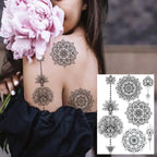 53 Sheets Black Lace Temporary Tattoos Sticker Butterfly Flower Fake Tatoo Sticker Sexy  Black Henna Temporary Tattoos For Women Stevvex