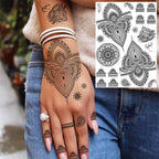 53 Sheets Black Lace Temporary Tattoos Sticker Butterfly Flower Fake Tatoo Sticker Sexy  Black Henna Temporary Tattoos For Women Stevvex