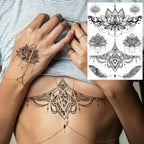 53 Sheets Black Lace Temporary Tattoos Sticker Butterfly Flower Fake Tatoo Sticker Sexy  Black Henna Temporary Tattoos For Women Stevvex