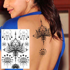 53 Sheets Black Lace Temporary Tattoos Sticker Butterfly Flower Fake Tatoo Sticker Sexy  Black Henna Temporary Tattoos For Women Stevvex