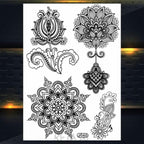 53 Sheets Black Lace Temporary Tattoos Sticker Butterfly Flower Fake Tatoo Sticker Sexy  Black Henna Temporary Tattoos For Women Stevvex