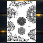 53 Sheets Black Lace Temporary Tattoos Sticker Butterfly Flower Fake Tatoo Sticker Sexy  Black Henna Temporary Tattoos For Women Stevvex
