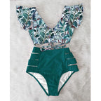 High Waist Bikini Ruffle Swimwear Women Print Swimsuit Push Up Bikinis Plus Size Bathing Suits Floral Beach Wear Bikini Swimsuits for Teen Girls Stevvex